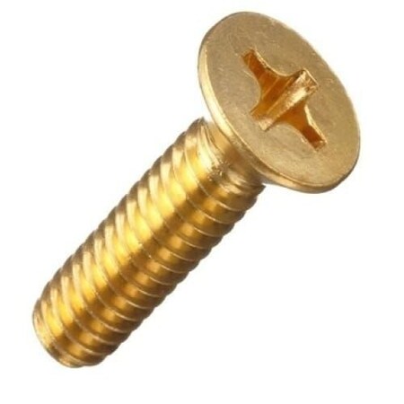 Newport Fasteners #10-24 x 2 in Phillips Flat Machine Screw, Plain Brass, 100 PK 812932-100